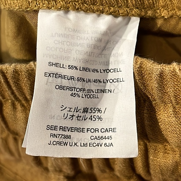 POINT SUR Pants Linen Lyocell Elastic Waist Mustard Jogger Pants - Picture 8 of 10